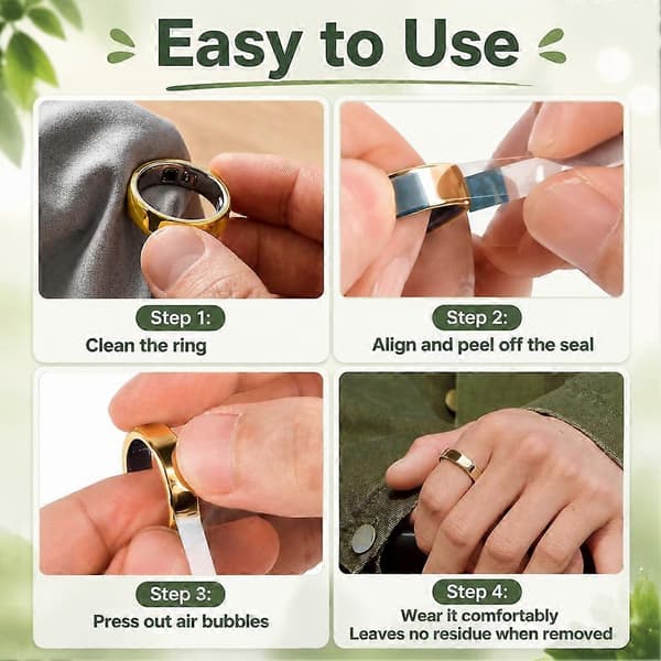 Ultratynn film for Oura Ring Gen 5 Hydrogel skjermbeskytter sølv Size 7 10PCS