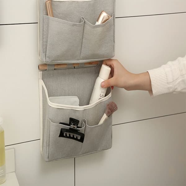 2 pcs Hanging Storage Organizer Hanging Storage Hanging Pockets Grey-FF- Grey