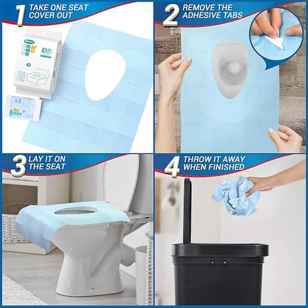 Disposable Toilet Seat Covers Extra Large Waterproof, 30-Pack