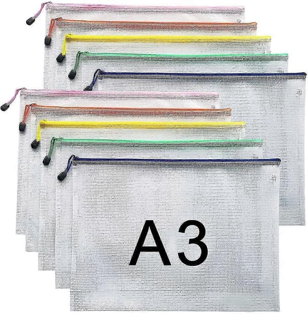 ZK- A3 Dokumentmappe Glidelåsposer Plastmapper (a3-10stk)
