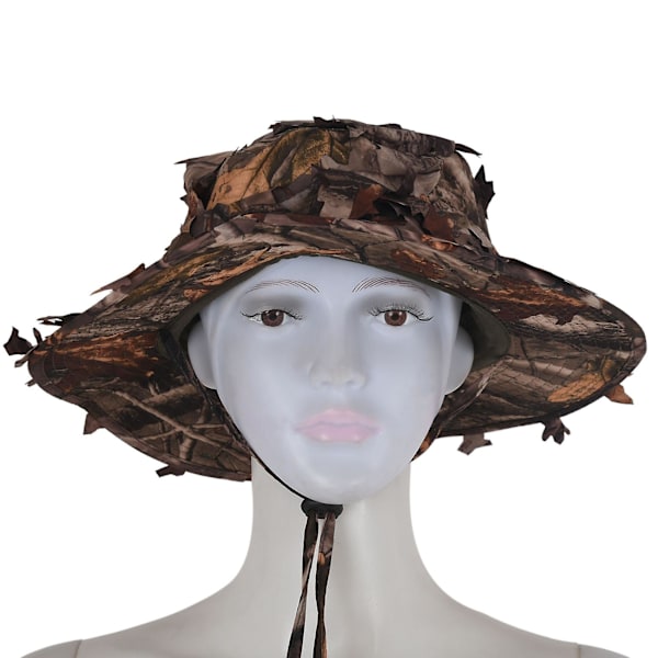 Camouflage Jagthat med 3D Real Tree Leaf Jagt Cap Fiskeri Hat til Udendørs