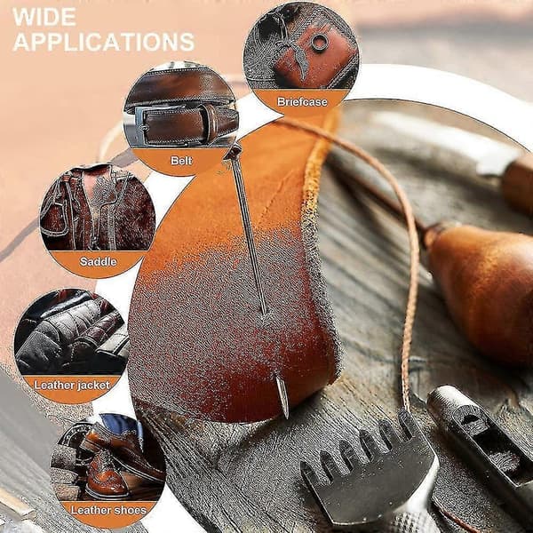 Speedy Stitcher Sewing Awl Kit 6/7st Set Läder Handsömmare Trådnålssatser Ha Brown