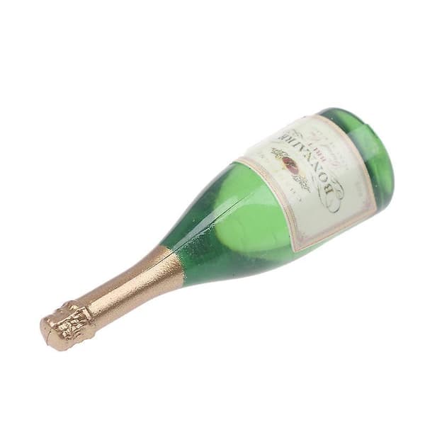 2 st/set Dockhus Champagne Dryckesflaskor 1/12 Skala Mini Dockhusinredning Green 1 Set