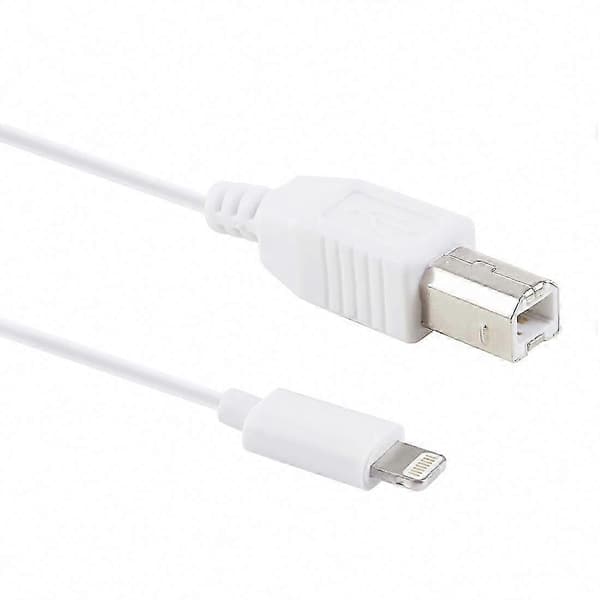 1m 8-pin til Type-B hann MIDI-kabel for piano/elektronisk keyboardadapter (hvit) White