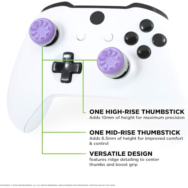 FPS Freek Galaxy Purple til Xbox One og Xbox Series X-controller | 2 performance-tommelfingergreb | 1 høj, 1 medium