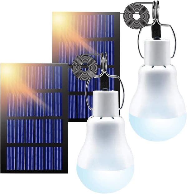 LED solcellelampe, 2-delt camping solcellelampe sæt med 3W solpanel, egnet til udendørs, vandring, camping og fisketelte.