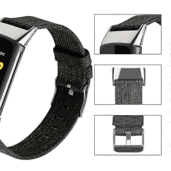 Fitbit Charge 5 Nylon-rem med slidstærkt canvas-design Dark Green