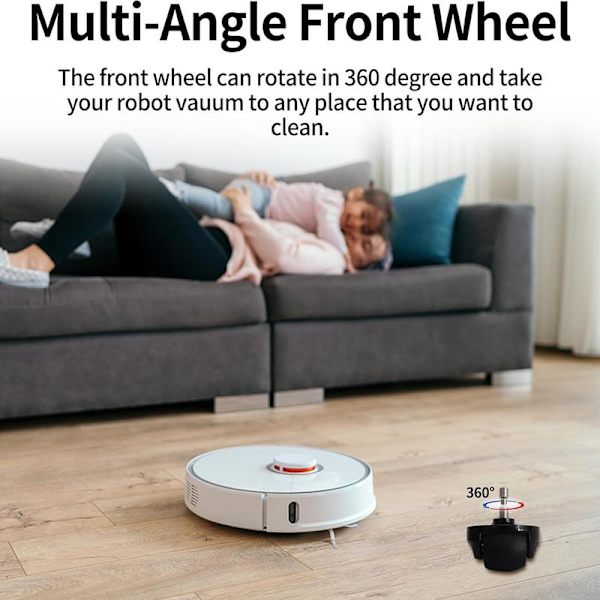 Front Wheel Compatible with Roborock S6/S5 Max/E4 Series Vacuum Cleaners, 360° Rotation for Smooth Navigation