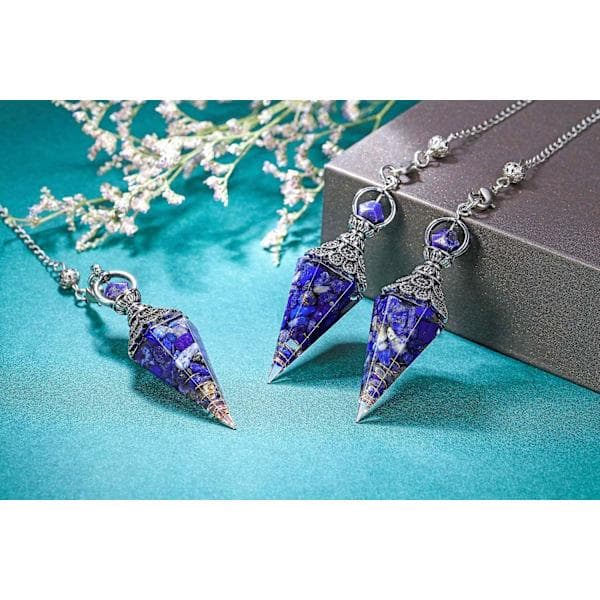 Chakra Kristall Pendel Kristallspetsar Ädelsten Hexagonal Reiki Healing - Perfekt