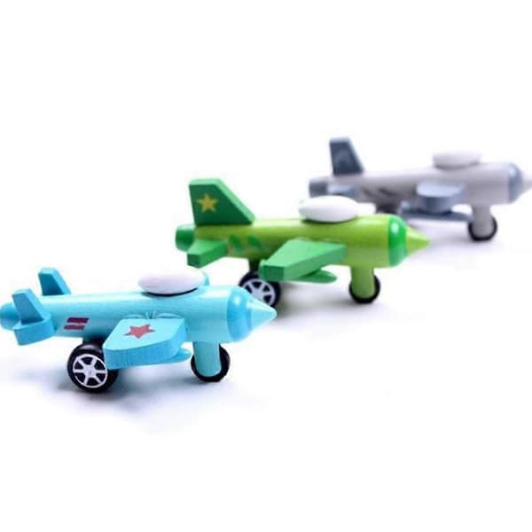 12 st mini träleksaksbilar flygplan barn småbarn födelsedag julklappar