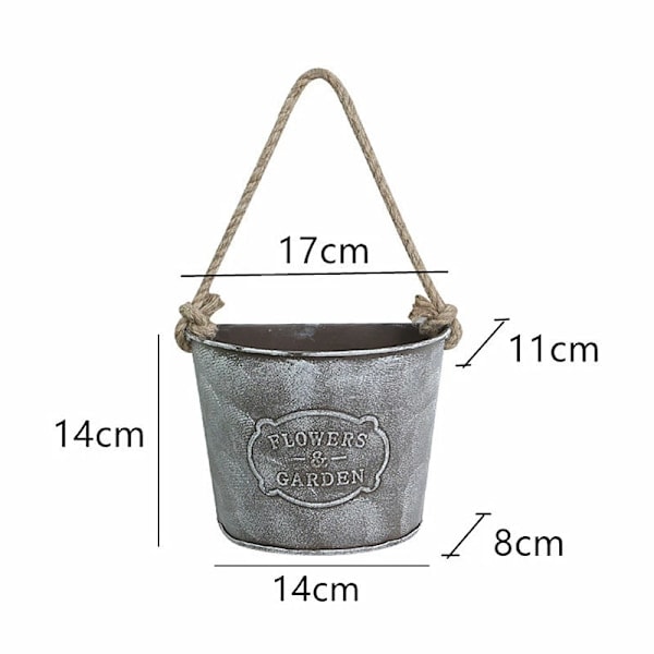2 Seinäruukkua Ripustettava Metalliruukku Vintage Ripustettava Ruukku Sisä- ja Ulkokoristelu Parveke Puutarha Patio Seinä Terassi