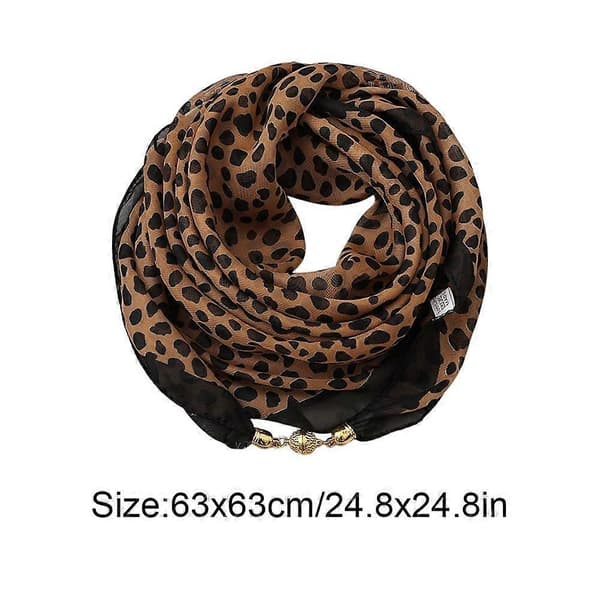 Leopardmønstret skjerf - Firkantet polyester lettvekt 63x63cm style3 One size