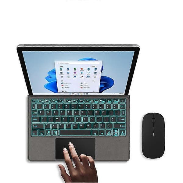 Kompatibelt for Microsoft Surface Go 1 / 2 / 3 Magnetisk Oppladbart Trådløst Bluetooth-tastatur med Bakgrunnsbelysning MultiColor