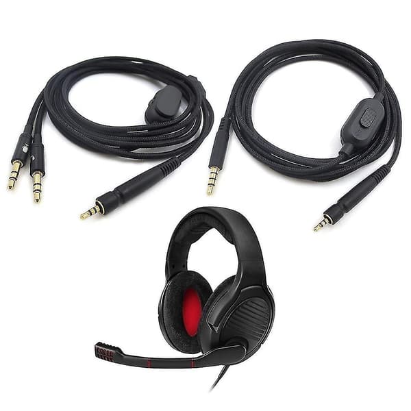 Udskiftningslydkabel til Sennheiser- Game Zero Pc 373d Gsp350 Double plug version