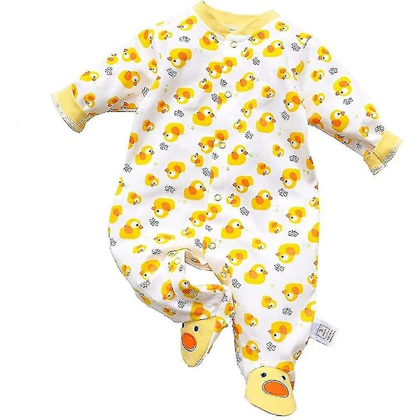Infant Baby Girl Boy Onesie Cotton Newborn Outfit Bodysuit Jumpsuit Long Eeve Romper Duck 0-3 Months
