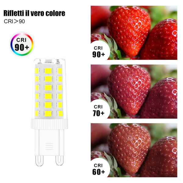 6-pack 5W G9 LED-lampor, motsvarande 40W halogenlampa, Vit 6000K