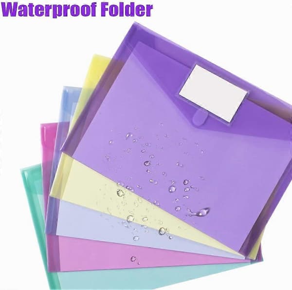 10-pack plastkuvert polykuvert, genomskinliga dokumentmappar plastmappar