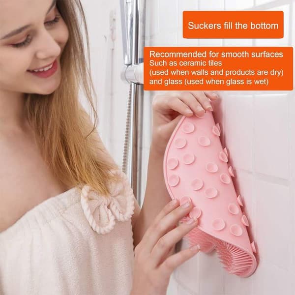Non-slip foot scrubber, back scrubber, bathroom mat with suction cup, powerful back scrubber, wall-mounted foot mat.
