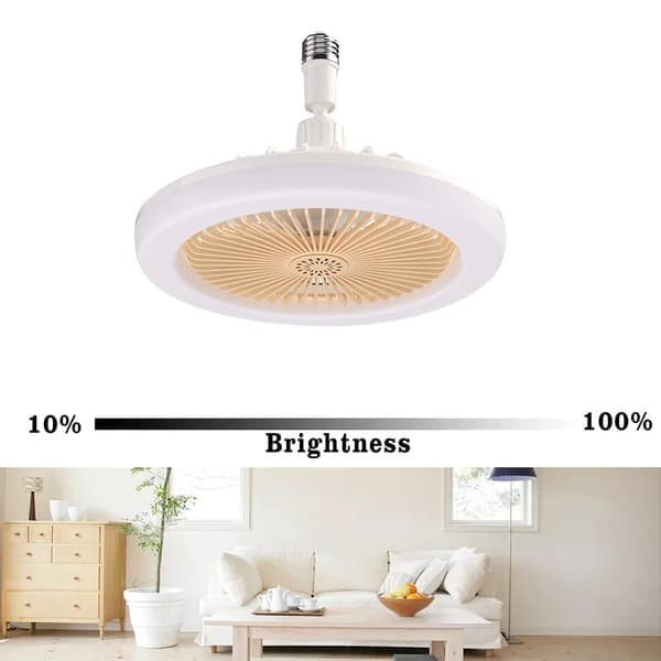 Socket Fan Light 10 Inch Socket Fan Ceiling Fan with Light Dimmable Remote Control 3 Fan Speeds E26/E27 Light Socket Fan for Bathroom Bedroom Wardrobe