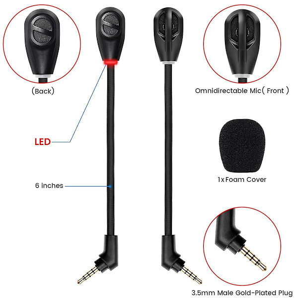 1 stk. Udskiftningsmikrofon til Kingston HyperX Cloud Flight/Flight S Gaming Headset