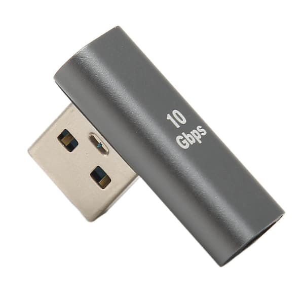 90-graders USB-hane till USB-C-hona adapter, USB 3.0 till Typ-C-adapter för bärbar dator, telefon och PC