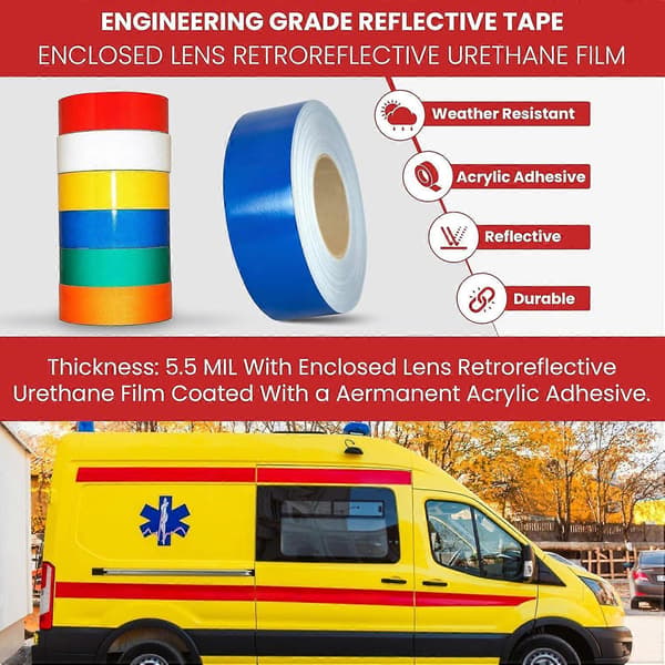 GGR Supplies - T.R.U. REF-7 Sølv/Hvid Reflekstape af Ingeniørkvalitet: 1/2