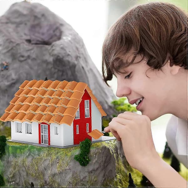 Miniatyr takstein for modellbygging, 100 deler tilbehør brick red