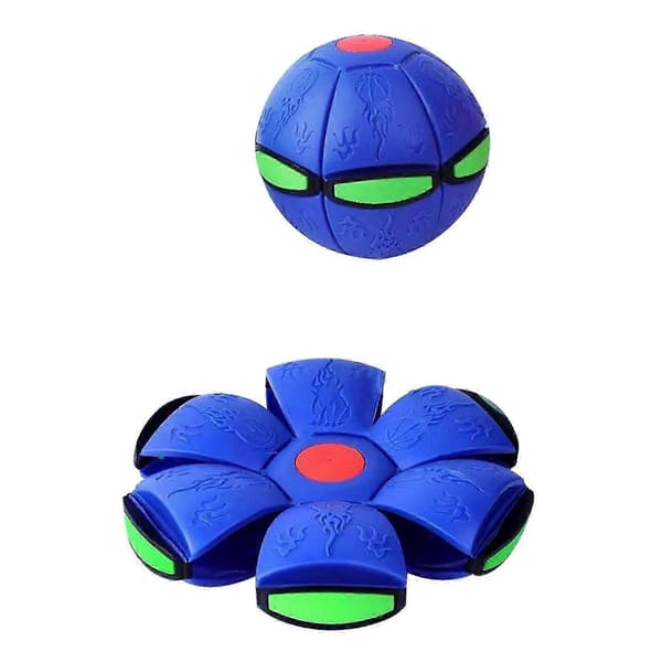 Magics Boldlegetøj med Lys til Børn, Bærbart UFO Flyvende Tallerken Legetøj blue