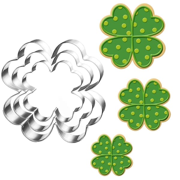 Fyrklöver kakformset - Storlek 4 cm + 5,7 cm + 7,5 cm, 3 delar - Kakformar