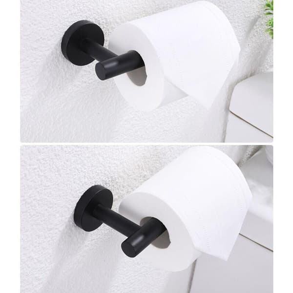 Toalettpapirholder i rustfritt stål (svart).