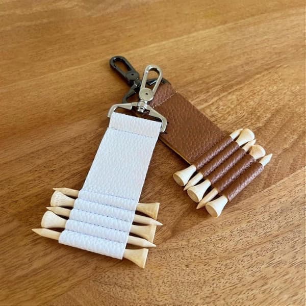 Læder Golf Tee Holder med Klips, Holdbart PU Design til Bælte, Organiseret Tee Opbevaring til Mænd og Kvinder