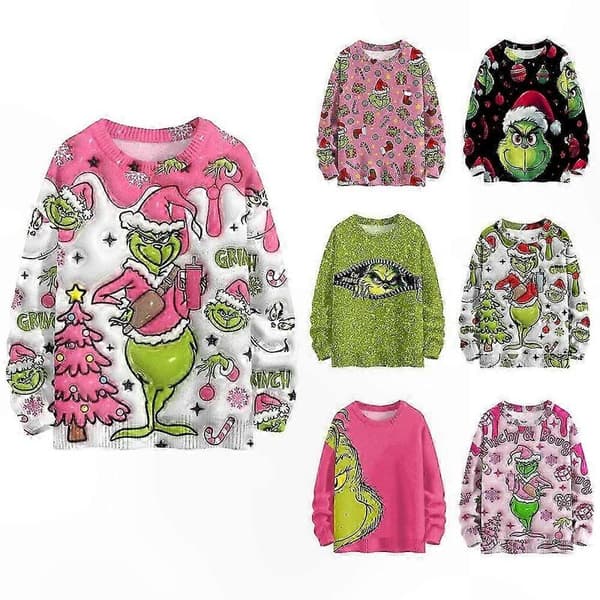 Sjov 3D julesweater til kvinder, strikket langærmet pullover til vinterferien, grim jule top 25 2XL