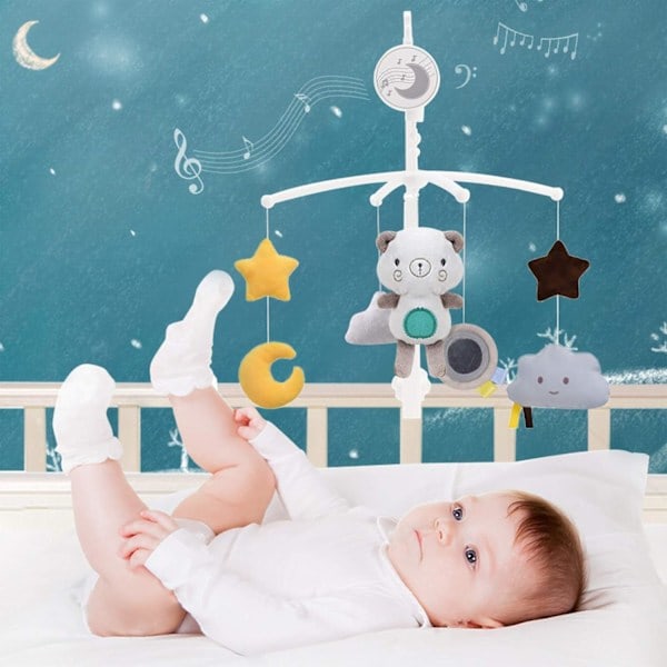Baby Crib Musical Mobile, Cute Teddy Bear Wind Chime Baby Bed Bell