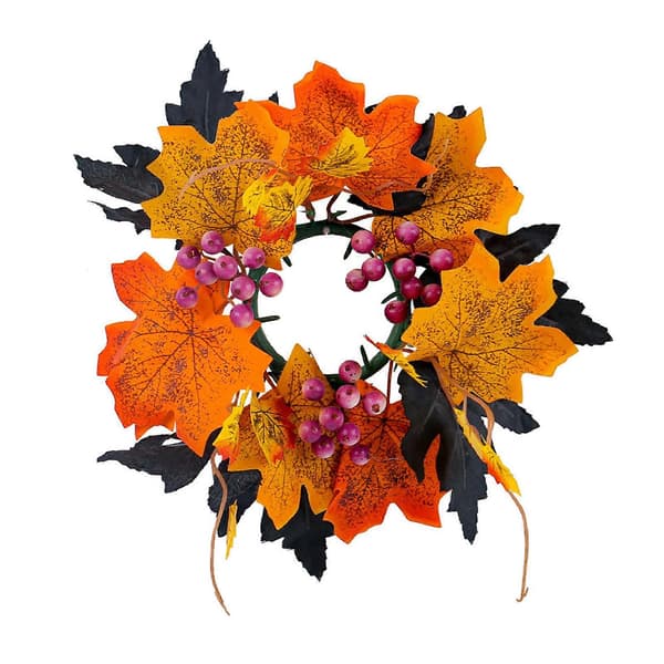 Halloween Blomsterlysring – Kunstig Ahornrose – til Borddekoration 2