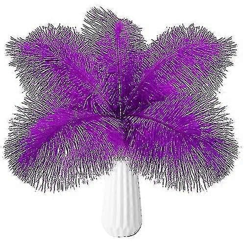 20 stk. Naturlige Strutsfjær i Bulk Purple