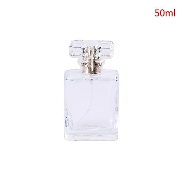 25-26 Tjock Glas Påfyllningsbar Parfymflaska Spruta Pump Parfymflaskor Behållare White 50ml