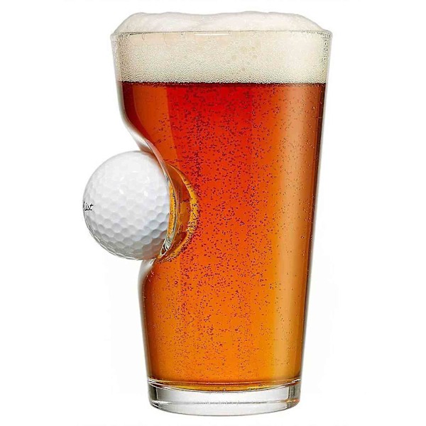 PINTGLASS MED EKTE GOLFBALL FOR MENN - 16oz Rask