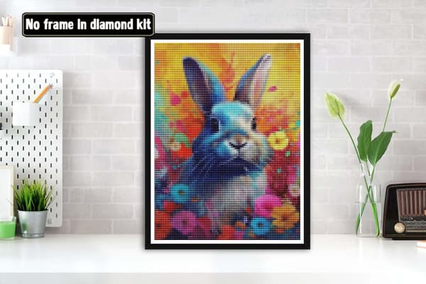Påske, 5D Diamantmaleri Kit Dyr Kanin, 30x40 cm (stil 7)