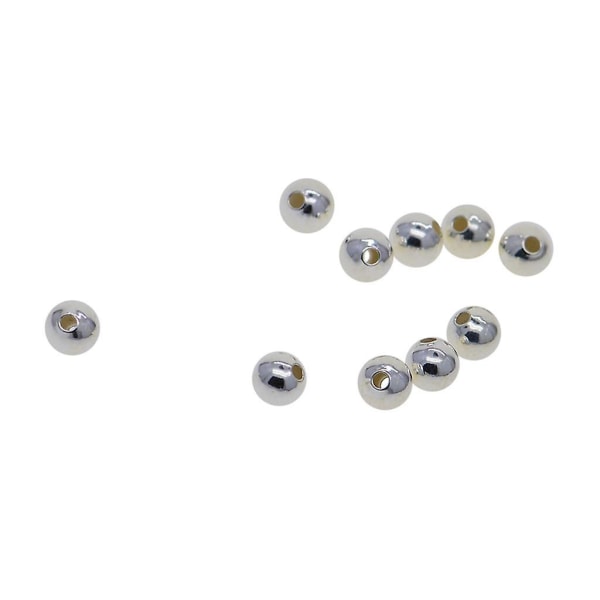 10pcs 925 Sterling Silver Spacer Bead Diy Craft Supply Round Smooth 10mm