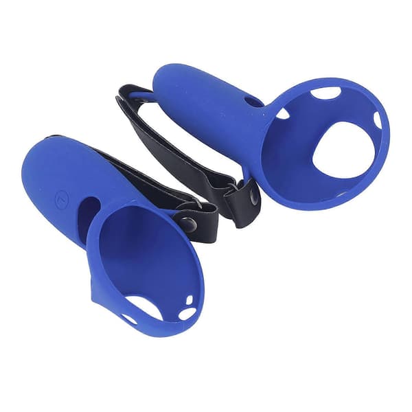 2 stk. Touch Controller Grebsdæksel Silikone Grebsdæksel Beskytter med Knoremme til Meta Quest Pro Blue Style B