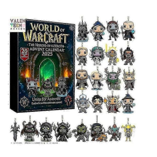 WoW Azeroth Heroes Adventskalender Jule Blind Box med Akrylpynt