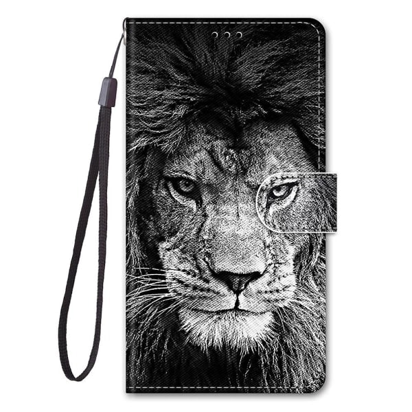 Samsung Galaxy A52s 5g Skal med Kreativt Mönster Tui Magnetiskt Kortfodral Plånbok - Lejon
