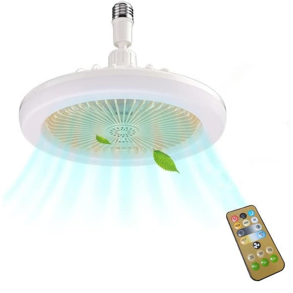 Socket Fan Light 10 Inch Socket Fan Ceiling Fan with Light Dimmable Remote Control 3 Fan Speeds E26/E27 Light Socket Fan for Bathroom Bedroom Wardrobe