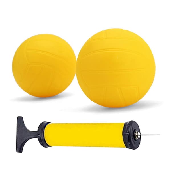 Spike erstatningsbolde Mini Volleyball Stærke Bløde Gule Roundnet Spilbolde med Luftpumpe til Pool Plæne Strand Baghave 1x 3.5in and 1x 5in