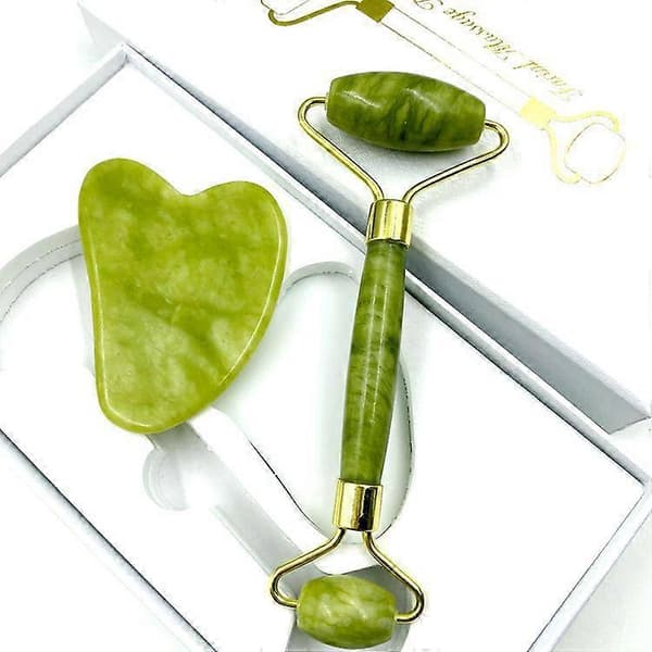 Gua Sha massagesæt, avanceret, grøn