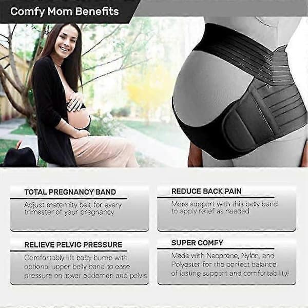 Maternity Belly Belt Mave Støtte Rygstøtte til Gravide Kvinder M Complexion