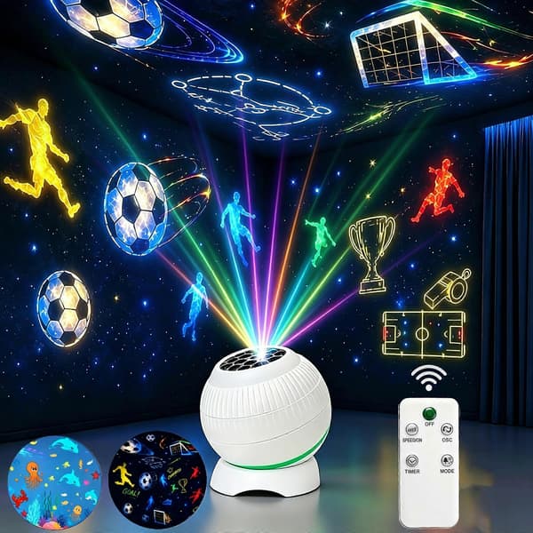 Fotballtema Projeksjonslys 360 º Roterende med Fjernkontroll for Dynamisk Atmosfære A
