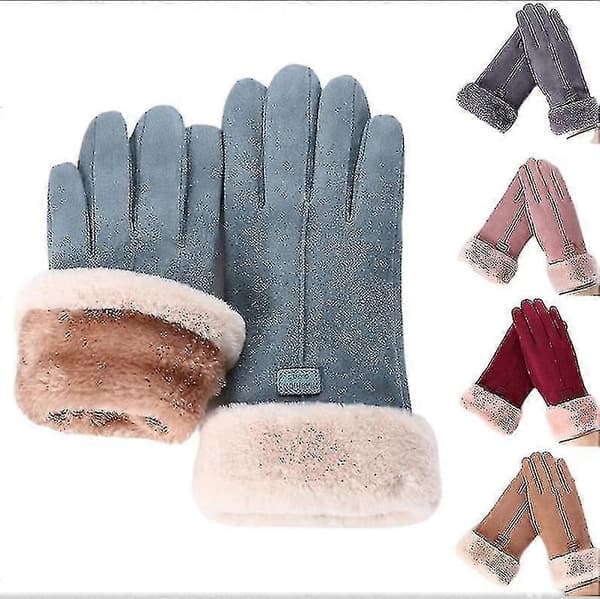 Vinter Touch Screen Handsker Dame Vinterhandsker Varme Luffer QHHJV brown