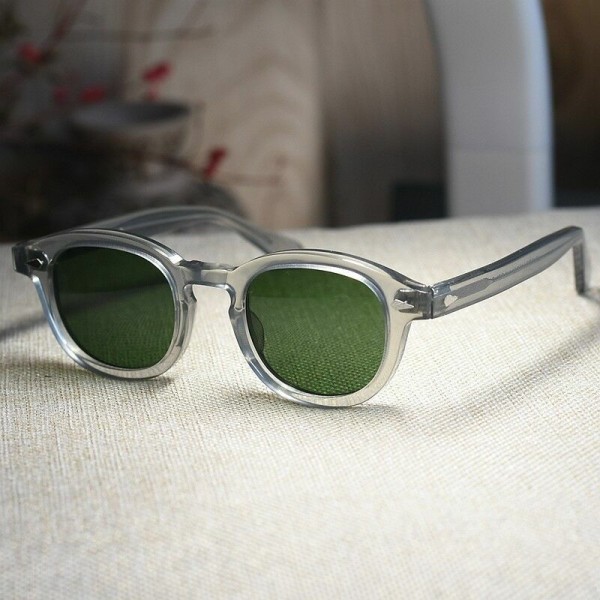 Vintage Green Glass Sunglasses Men's gray Acetate Glasses Artists Green glasses