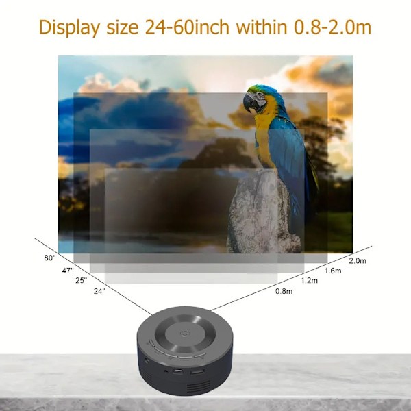 Mini LED-projektori Monitoiminen TFT LCD Puhelimen Sama näyttö -toiminto Kotiteatterielokuvaprojektori
